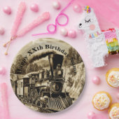 Man voor de geboorte van stamtreinen Papieren Bordje (Feest)