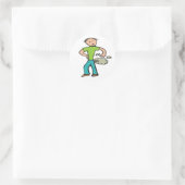 Man voor de teelt ronde sticker (Tas)