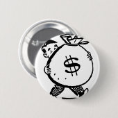 Man voor het dragen van een dollar-bag ronde button 5,7 cm (Voorkant /achterkant)