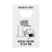 Man voor het repareren van de wasmachine creditkaart flessenopener (Voorkant)