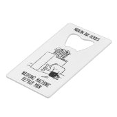 Man voor het repareren van de wasmachine creditkaart flessenopener (Voorkant Gekanteld)