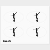 Man voor het schaatsen ovale sticker (Vel)