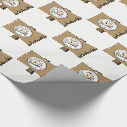 Man voor het verpakken van papieren tekens cadeaupapier (Hoek)