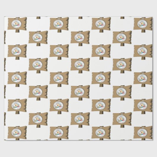 Man voor het verpakken van papieren tekens cadeaupapier (Vlak)