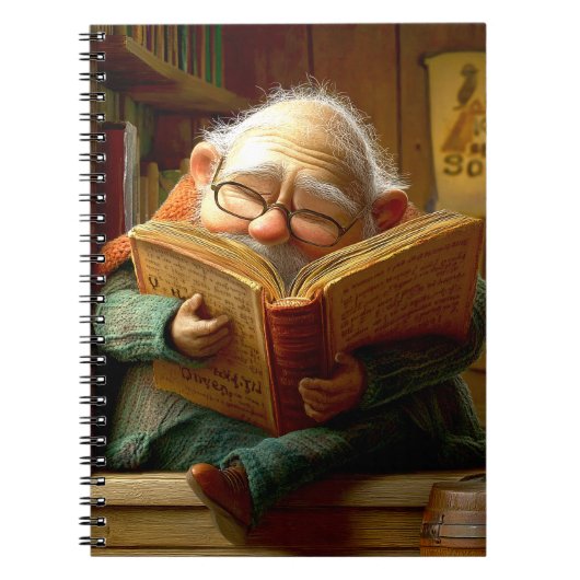 Man voor lezen notitieboek (Voorkant)