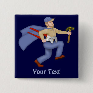 Man voor onderhoud vierkante button 5,1 cm