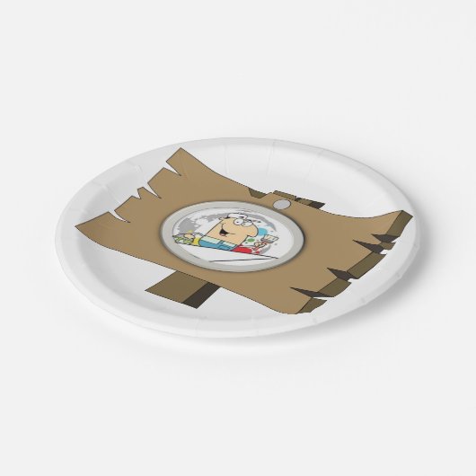 Man voor papieren Borden Papieren Bordje (Gekanteld)