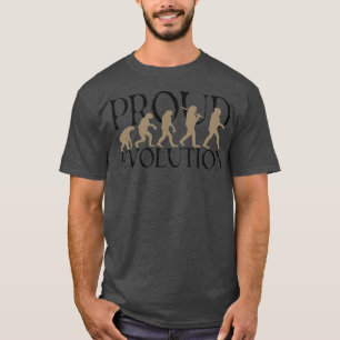 Man voor rode evolutie t-shirt