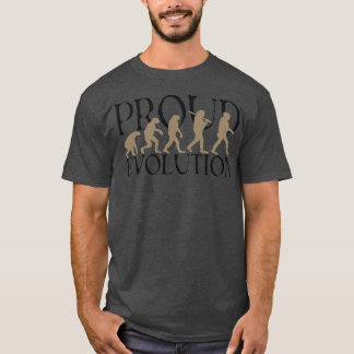 Man voor rode evolutie t-shirt