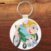 Man voor rolstoelraces cartoon sleutelhanger (Voorkant)