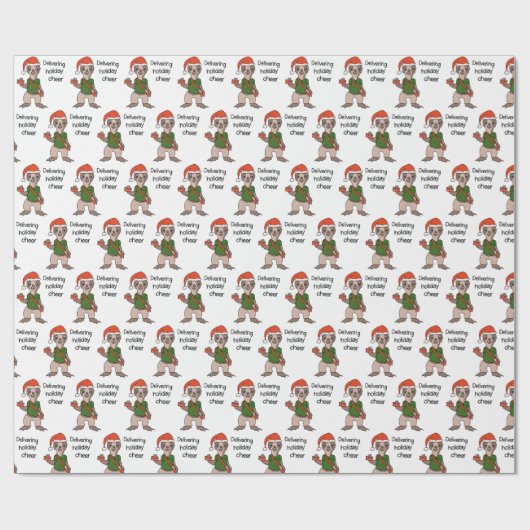 Man voor snelle en snelle e-mail met kerstmis cadeaupapier (Vlak)