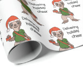 Man voor snelle en snelle e-mail met kerstmis cadeaupapier (Rol Hoek)