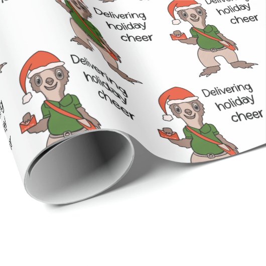 Man voor snelle en snelle e-mail met kerstmis cadeaupapier (Rol Hoek)