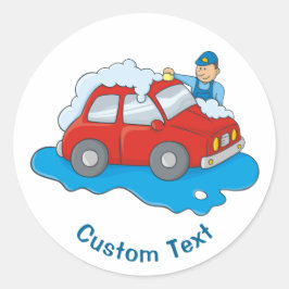 Man voor wasgoed ronde sticker