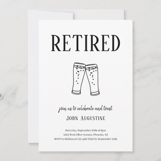 Man / Vrouw Bier of Brouwerij Thema Pensioenfeest Kaart (Voorkant)