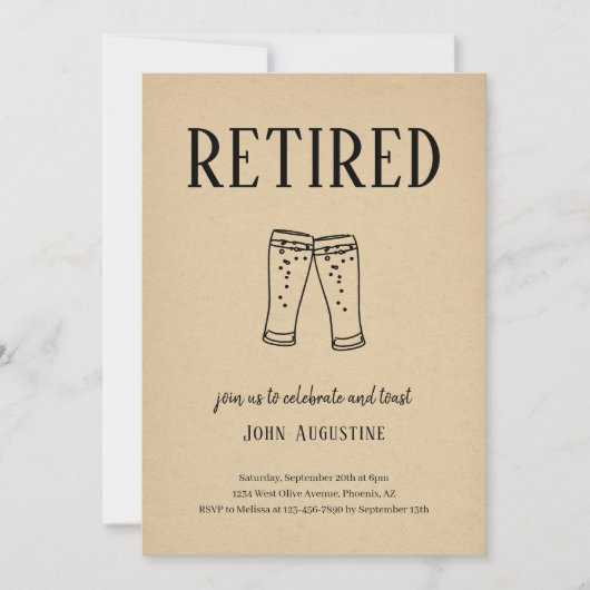 Man / Vrouw Bier of Brouwerij Thema Pensioenfeest Kaart (Voorkant)