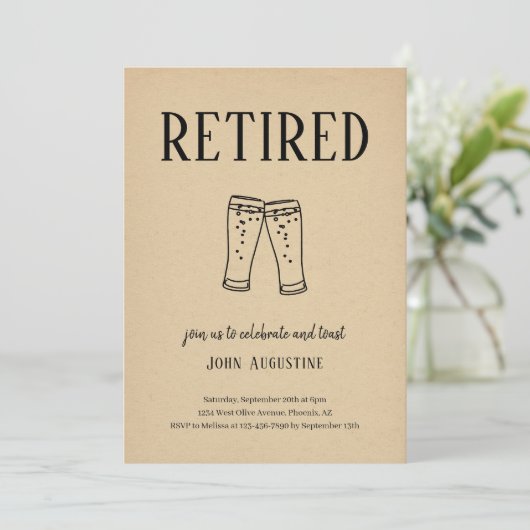 Man / Vrouw Bier of Brouwerij Thema Pensioenfeest Kaart (Staand voorkant)