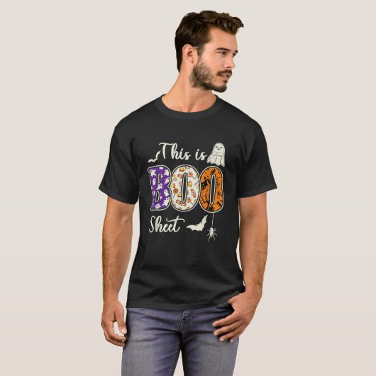 Man vrouw Dit is Boo Sheet Retro Ghost Funny Hall T-shirt (Voorkant volledig)