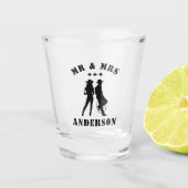 Man & Vrouw Echtgenoot Echtgenote Bruid Bruidegom Shot Glas (Voorkant)