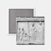 Man, vrouw en kind voor een altaar magneet (Voorkant / Achterkant)