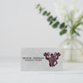 Man vrouw gewichtheffen | geschiktheid visitekaartje (Staand voorkant)