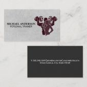 Man vrouw gewichtheffen | geschiktheid visitekaartje (Voorkant / Achterkant)