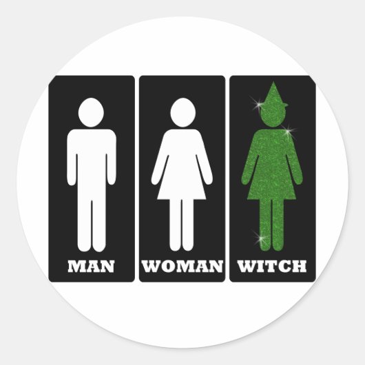 Man, Vrouw, Heks, Dorothy Ronde Sticker (Voorkant)