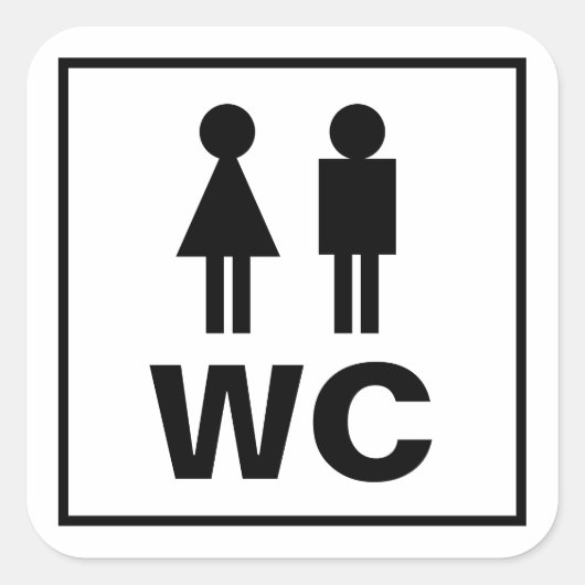 Man vrouw icoon WC toiletbord sticker voor toilet (Voorkant)