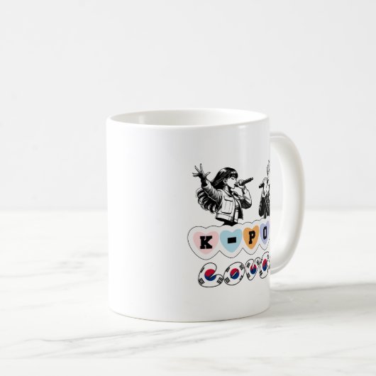 Man Vrouw Idols Zingen KPop Hearts Korea Lover Koffiemok (Voorkant rechts)