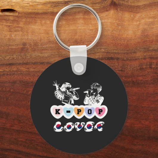 Man Vrouw Idols Zingen KPop Hearts Korea Lover Sleutelhanger (Voorkant)