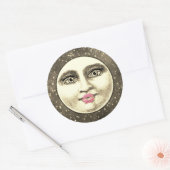  man vrouw in maan grillige unieke sepia ronde sticker (Envelop)