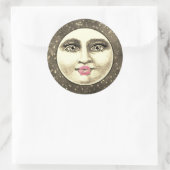  man vrouw in maan grillige unieke sepia ronde sticker (Tas)