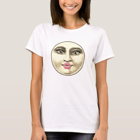 man vrouw in maan grillige unieke sepia t-shirt (Voorkant)