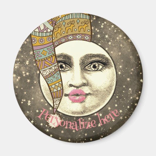 man vrouw in maan grillige winter pet magneet (Voorkant)