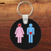 Man Vrouw Love Humor Tshirt Sleutelhanger (Voorkant)