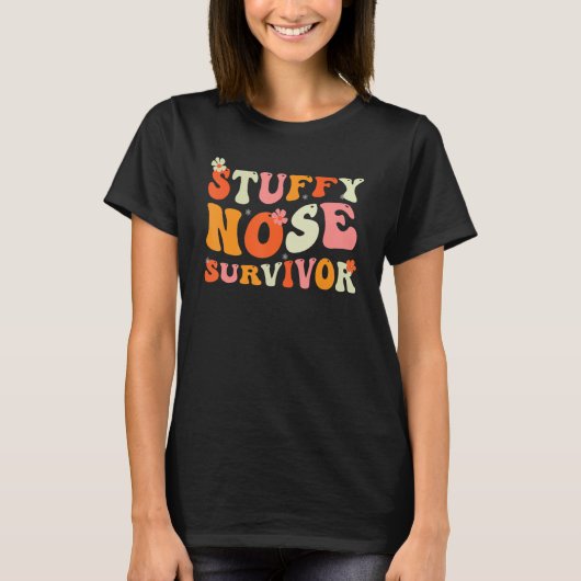 Man Vrouwen Bewustmaking Retro  Stuffy Nose Surv T-shirt (Voorkant)