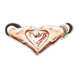 Man vrouwen koppels handen in hart vorm liefde kun sticker