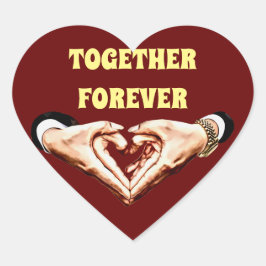 Man vrouwen koppels handen in hart vorm liefde kun sticker