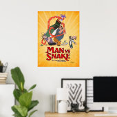 MAN VS SNAKE Don Bluth Poster van Kickstarter (Thuiskantoor)