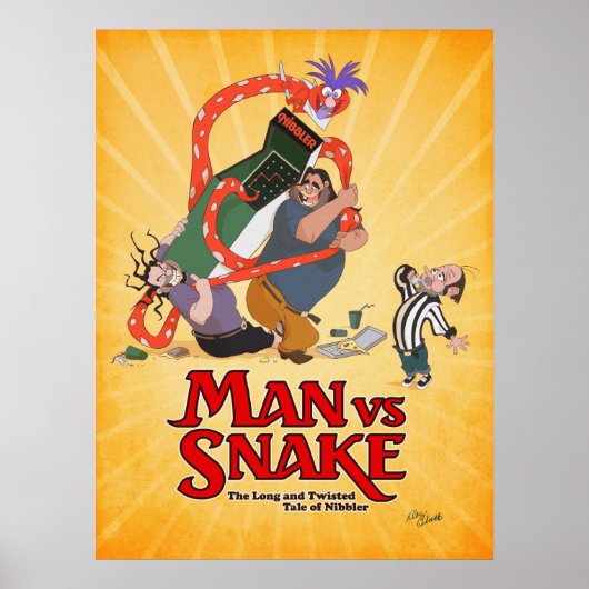 MAN VS SNAKE Don Bluth Poster van Kickstarter (Voorkant)