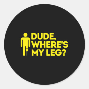 Man waar is mijn been geamputeerde handicap bewust ronde sticker