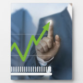 Man waarop het concept "aandelenkoers" is afgebeel fotoplaat (Voorkant)