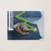Man waarop het concept "aandelenkoers" is afgebeel legpuzzel (Horizontaal)