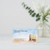 Man Walking Multiple Dogs in het park Visitekaartje (Staand voorkant)