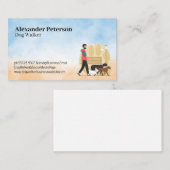 Man Walking Multiple Dogs in het park Visitekaartje (Voorkant / Achterkant)