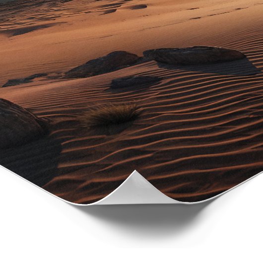 Man wandelen een eenzame Reis op kosmisch zand Poster (Hoek)