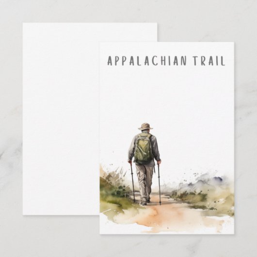 Man Wandelen op de Appalachian Trail Blank Kaart (Voorkant / Achterkant)