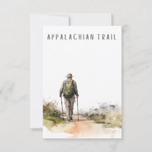 Man Wandelen op de Appalachian Trail Blank Kaart