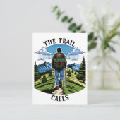 Man Wandelen op een Trail zoals de A.T. Briefkaart (Staand voorkant)