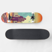 Man Wandelt Bergvallei Avontuur Persoonlijk Skateboard (Horizontaal)